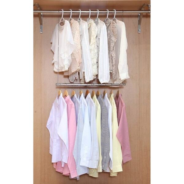 Shop Double Hanging Closet Rod Organizer With Adjustable