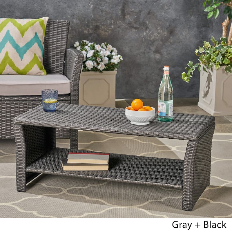 St. Lucia Outdoor Wicker Coffee Table by Christopher Knight Home