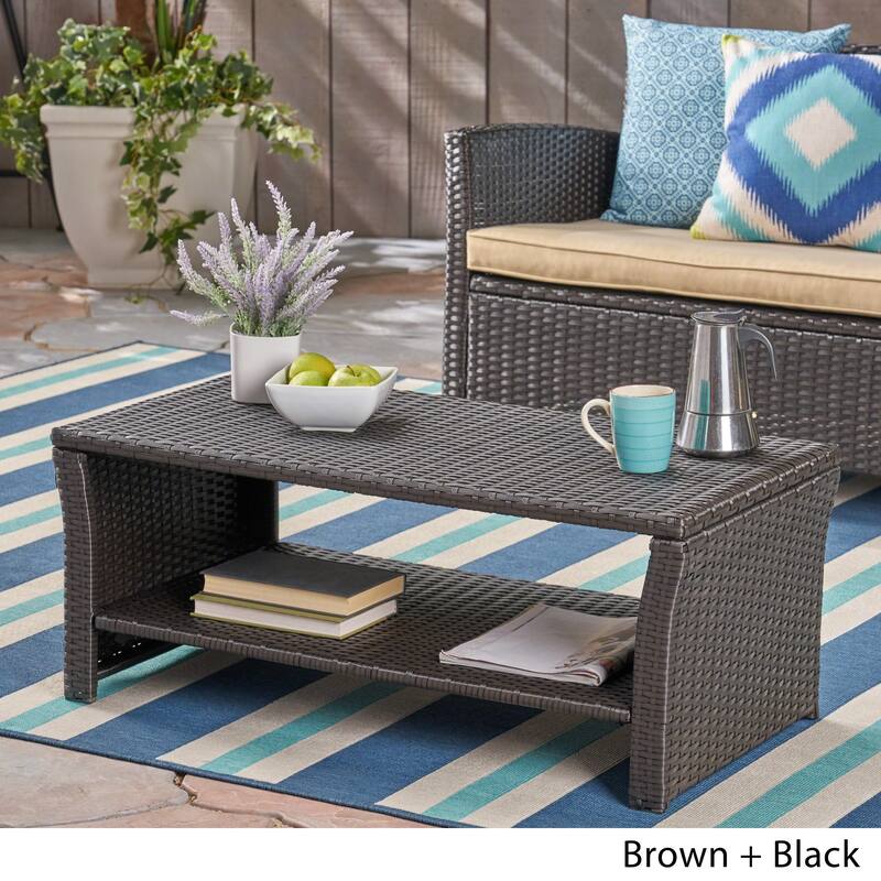 St. Lucia Outdoor Wicker Coffee Table by Christopher Knight Home