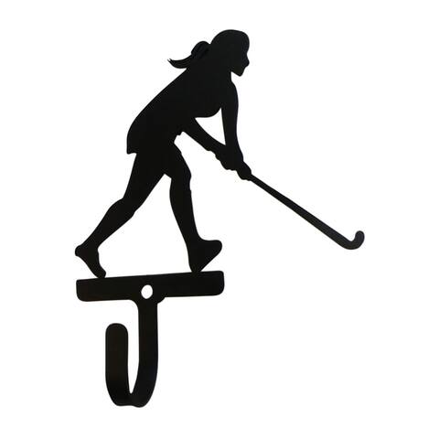 Village Wrought Iron Field Hockey Woman's/Girl's Decorative Wall Hook - Small