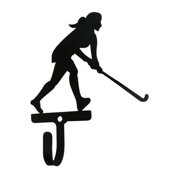 Village Wrought Iron Field Hockey Woman's/Girl's Decorative Wall Hook - Small
