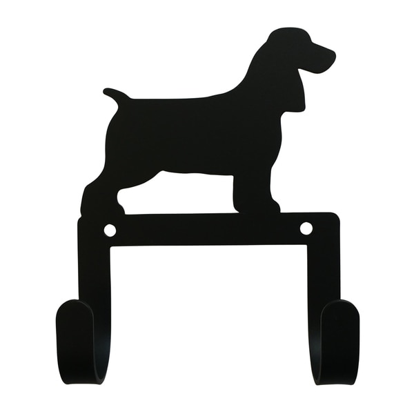 Village Wrought Iron Decorative Spaniel Leash and Collar Wall Hook