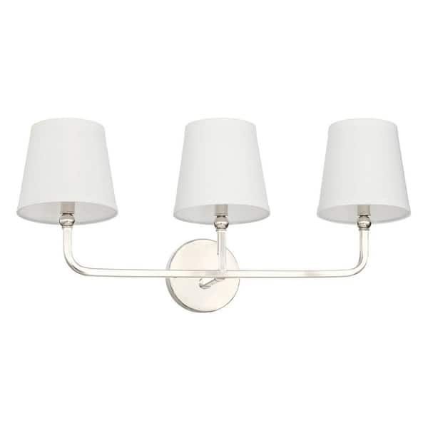 slide 1 of 1, Dawson 3-light Polished Nickel Bath/Vanity Light - Polished Nickel