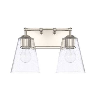 2-light Polished Nickel Bath/Vanity Light - Polished Nickel - Polished Nickel