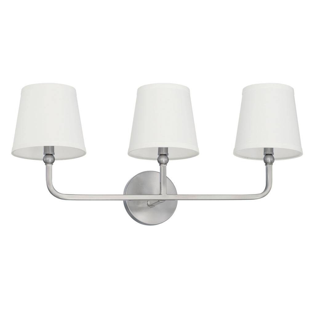 Dawson 3 Light Brushed Nickel Bath Vanity Dawson 3 Light Brushed Nickel Bath