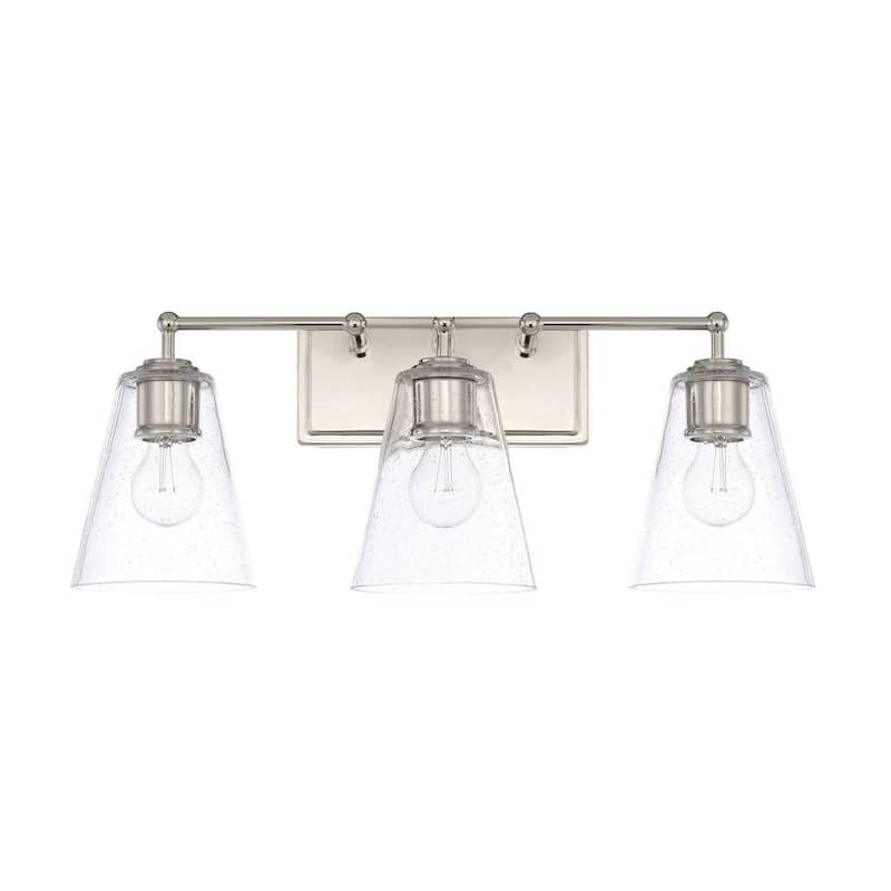 3-light Polished Nickel Bath/Vanity Light - Polished Nickel - Polished Nickel