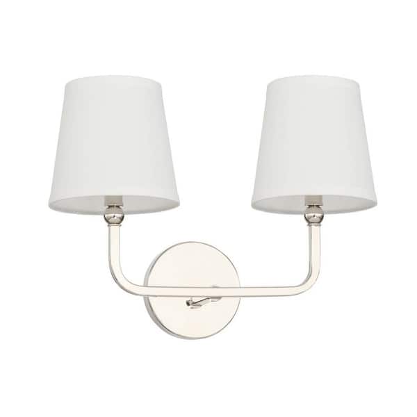 slide 2 of 1, Dawson 2-light Polished Nickel Bath/Vanity Light - Polished Nickel