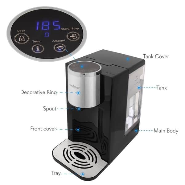 NutriChef PKHTWTR46 Digital Hot Water Dispenser - Instant Water Boiler /  Water Heater - Bed Bath & Beyond - 22734843