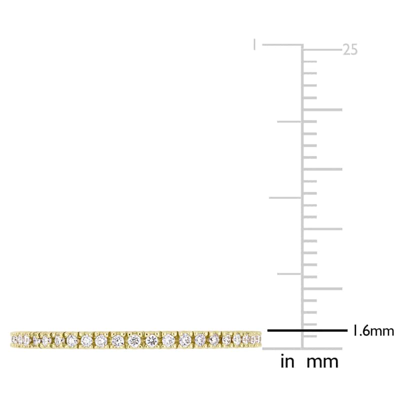 Miadora 14k Yellow Gold 1/3ct TDW Diamond Full Eternity Wedding Band