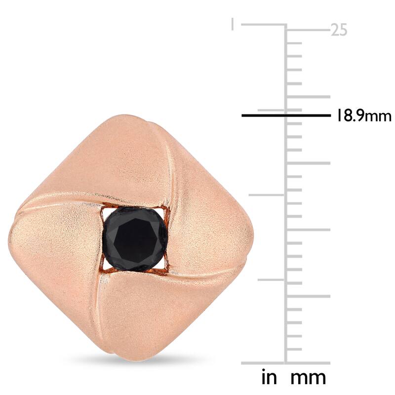 Miadora Rose Plated Sterling Silver 1 1/2ct TDW Black Diamond Cufflinks