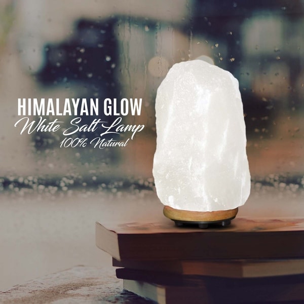 large white himalayan salt lamp