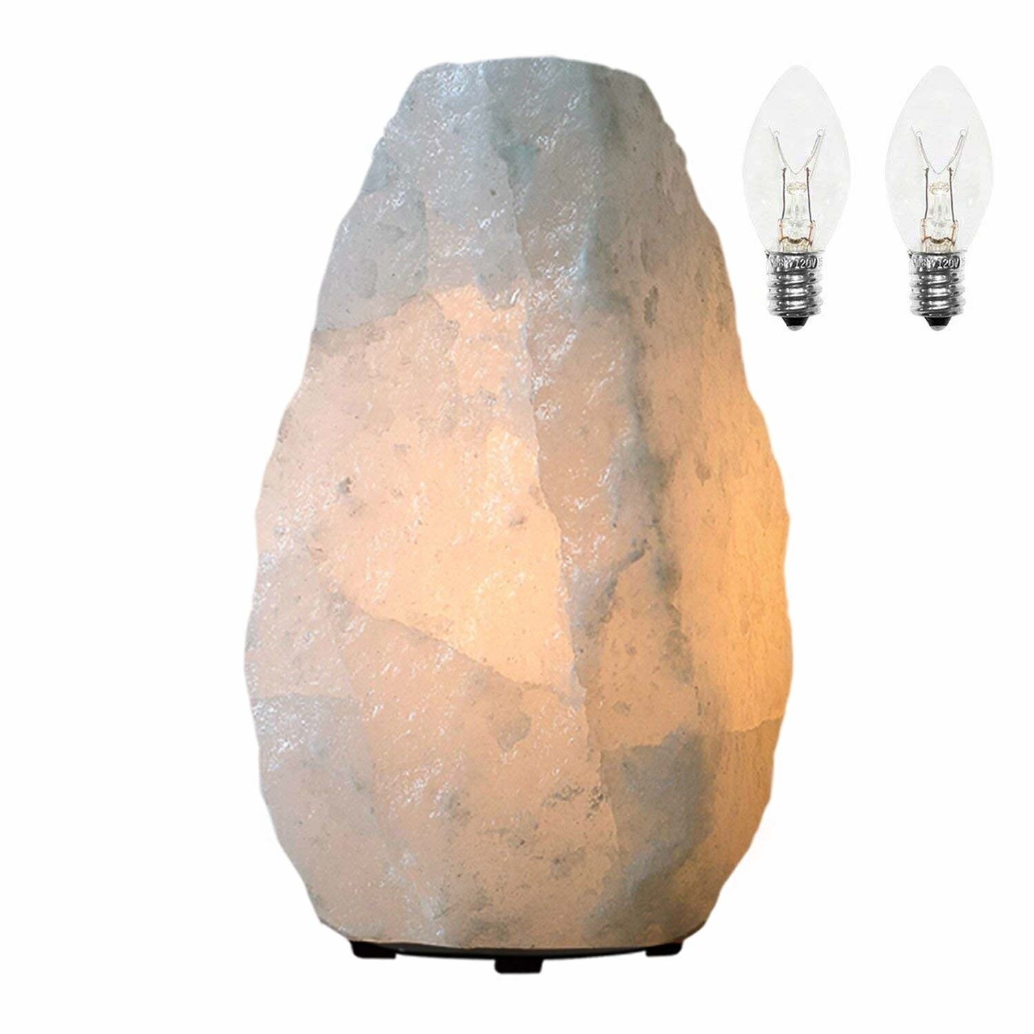 large white salt lamp