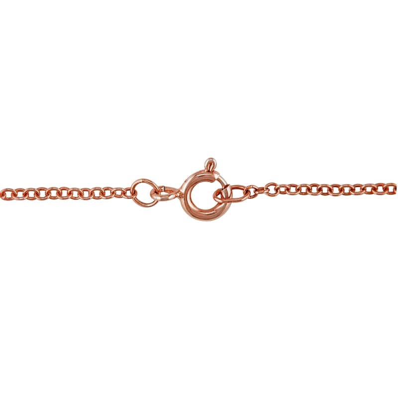 Miadora 2-Tone White and Rose Plated Sterling Silver Rose de France & Diamond Triple Heart Necklace