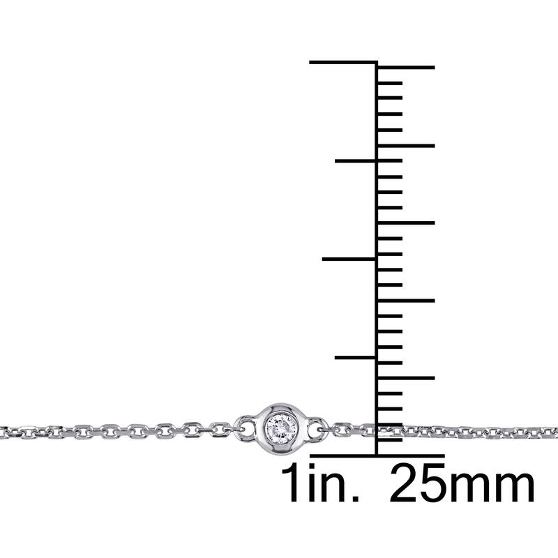 Miadora 14k White Gold 1/3ct TDW Diamond Station Necklace