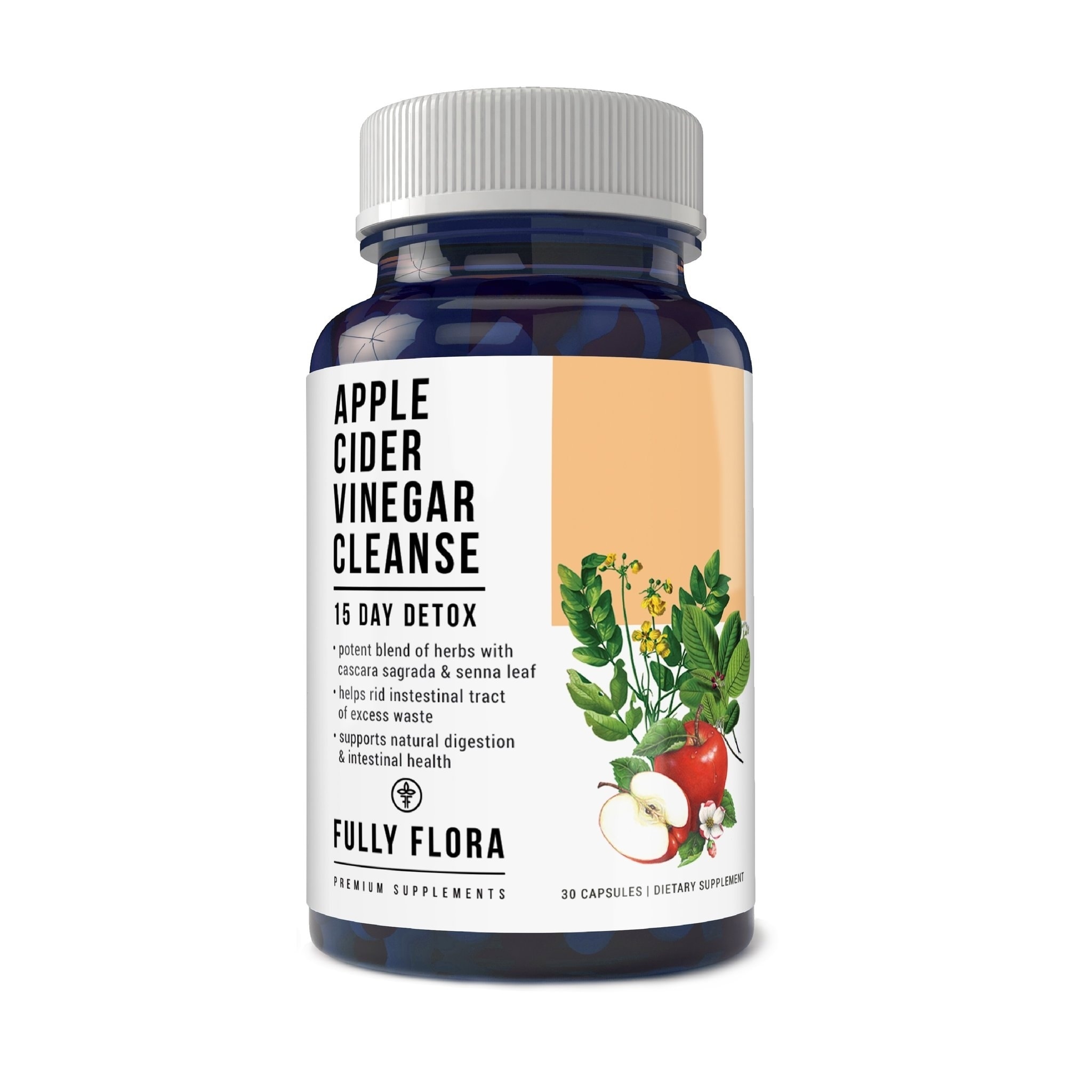 Fully Flora Apple Cider Vinegar Cleanse Natural Detox And Weight Loss 30 Capsules