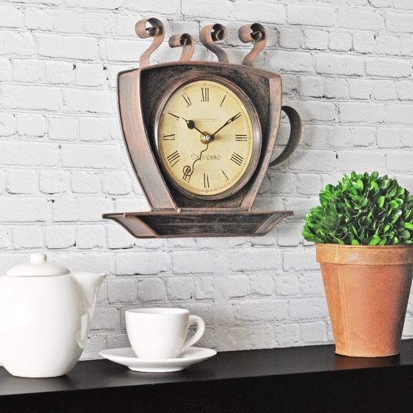 Firstime Co Bronze Coffee Cup Wall Clock Free Shipping Firstime Co Bronze Coffee Cup Wall Clock