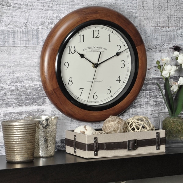 Shop Firstime And Co® Walnut Round Wall Clock 11 Free Shipping On