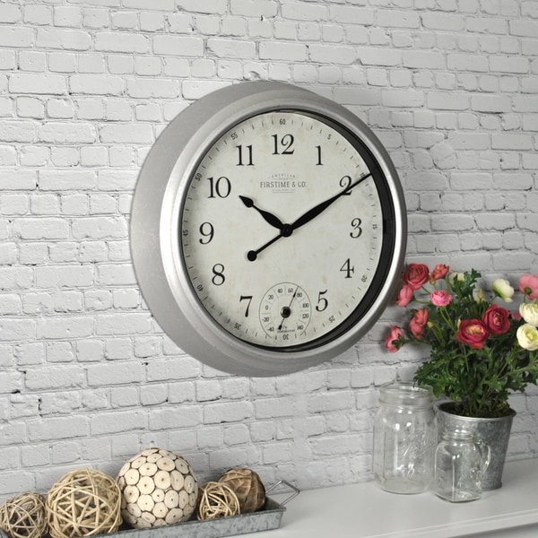 FirsTime & Co® Rustic Porch Outdoor Wall Clock - 14"