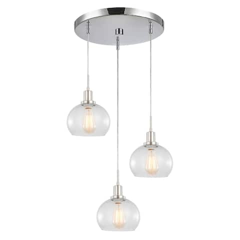 Woodbridge Lighting Austin 3-light Clear Seedy Ball Mini-pendant Cluster w/ ST64 Bulb