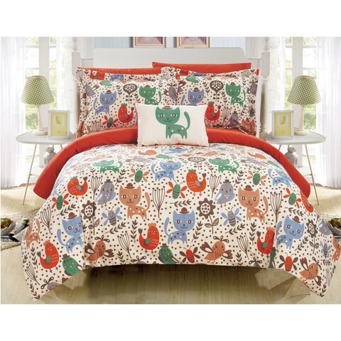 Chic Home Tiggy 8 Piece Reversible Cute Animal Friends Youth Comforter Set