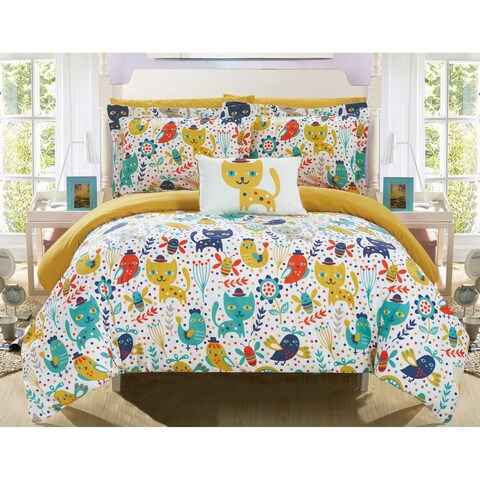 Chic Home Tiggy 8 Piece Reversible Cute Animal Friends Youth Comforter Set