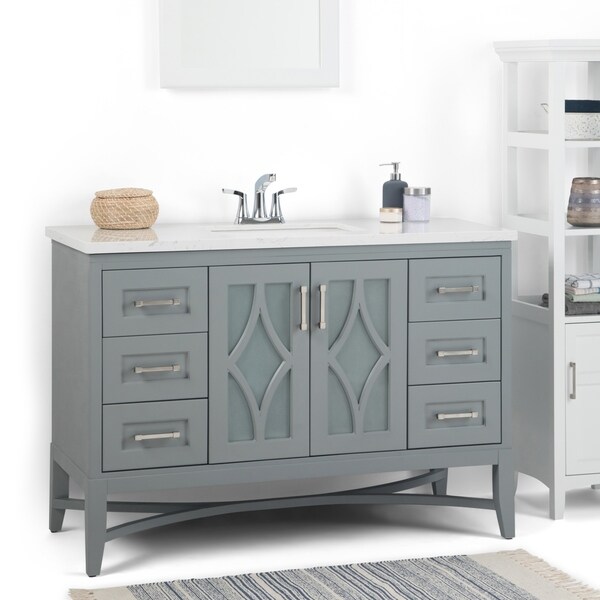 Wyndenhall Bristol 48 Inch Bath Vanity With Carrara White Top Wyndenhall Bristol 48 Inch Bath Vanity With Carrara White Top