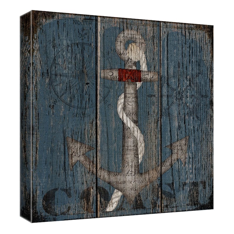 Coastal Anchor by Beth Albert Wrapped Canvas Art Print