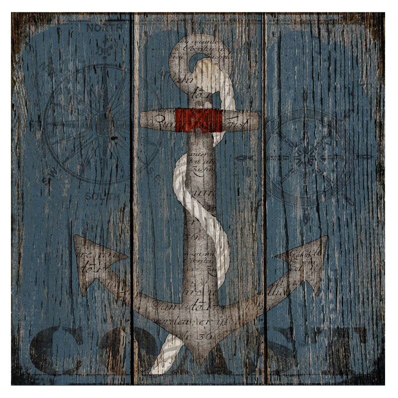 Coastal Anchor by Beth Albert Wrapped Canvas Art Print