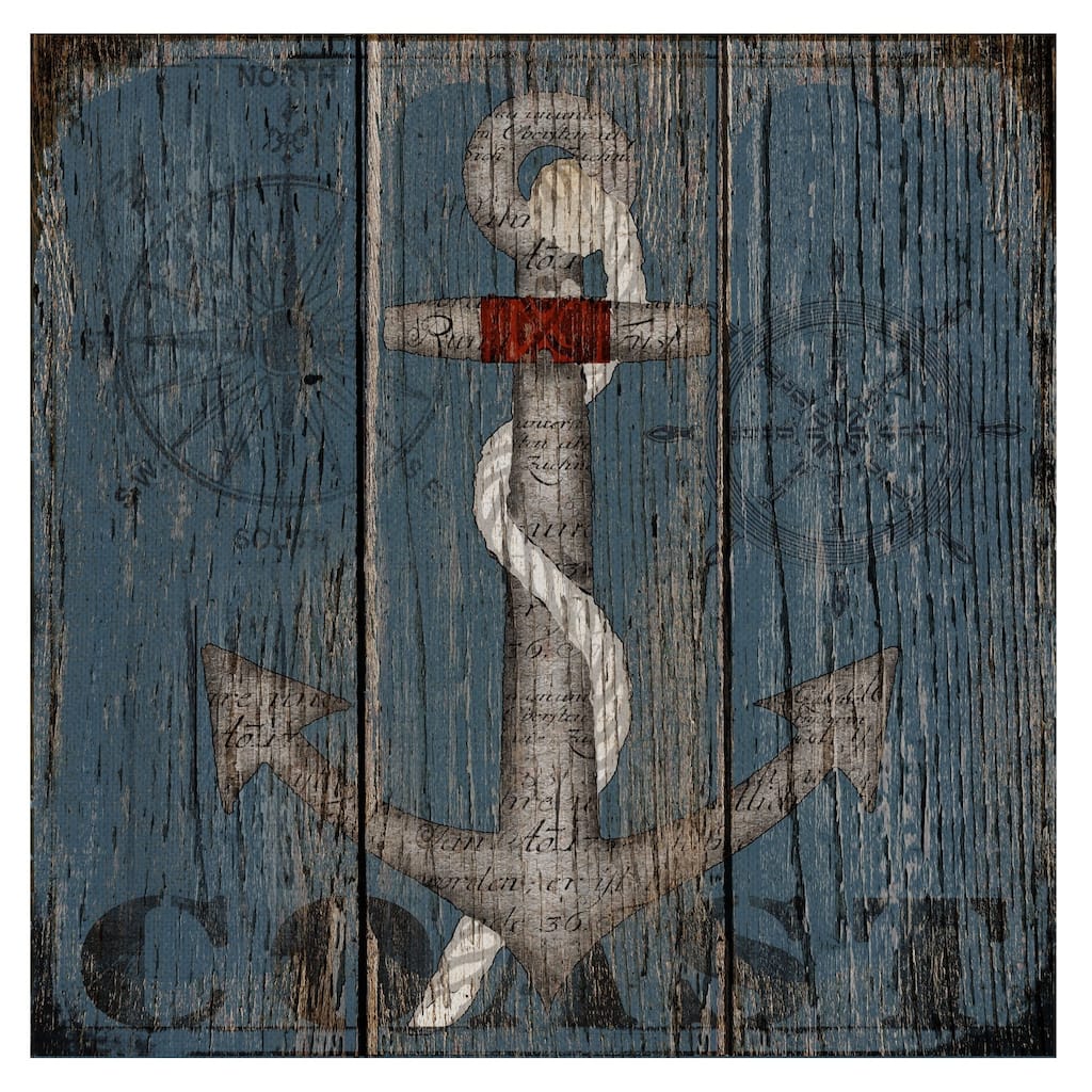 Coastal Anchor by Beth Albert Wrapped Canvas Art Print