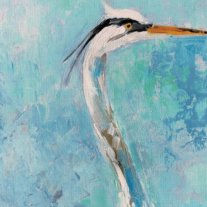 Heron I & II by Sally Swatland Wrapped Canvas Art Painting Print Set