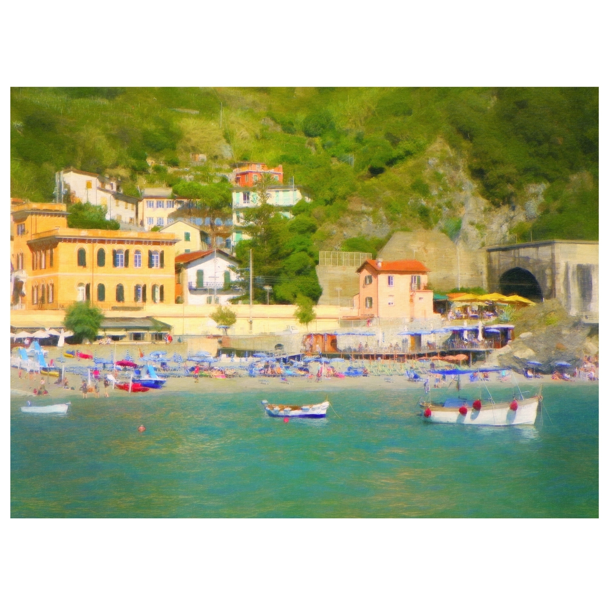 16x20 Canvas Print the View of Vernazza Italy Painting, Cinque Terre 