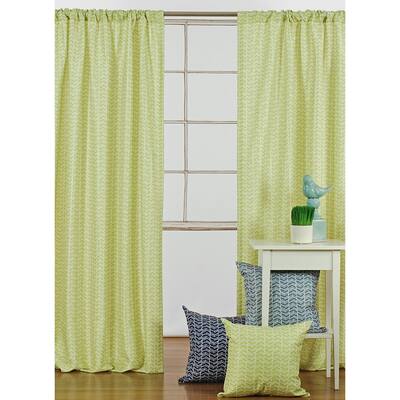 LJ Home Fashions Charlie Geometric Chevron Print Privacy Rod Pocket Curtain Panel Pair