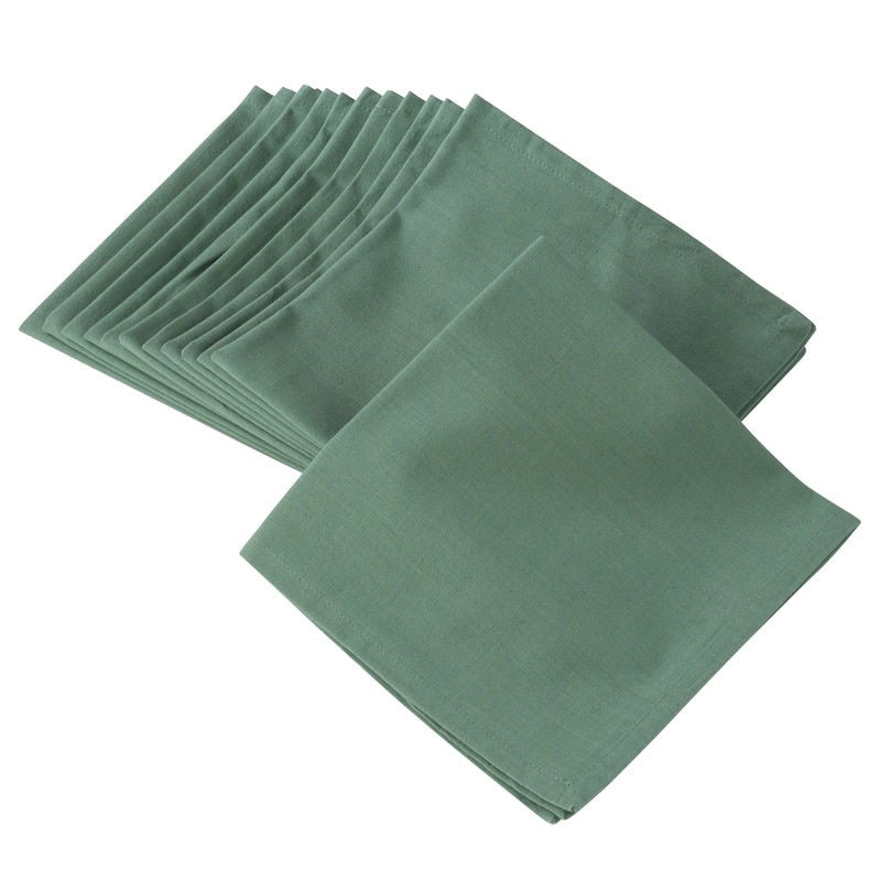 100% Cotton Square Dinner Napkins in Solid Colors (Set of 12) - jasper green