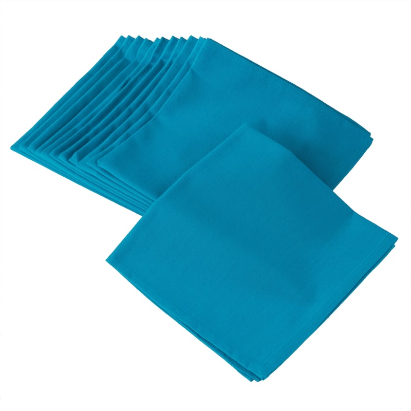 100% Cotton Square Dinner Napkins in Solid Colors (Set of 12) - Turquoise