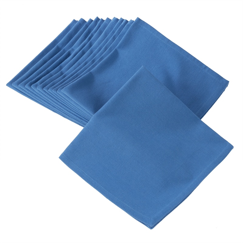 100% Cotton Square Dinner Napkins in Solid Colors (Set of 12) - periwinkle blue