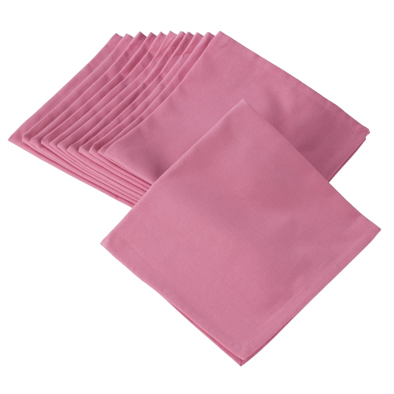 100% Cotton Square Dinner Napkins In Solid Colors (Set of 12)