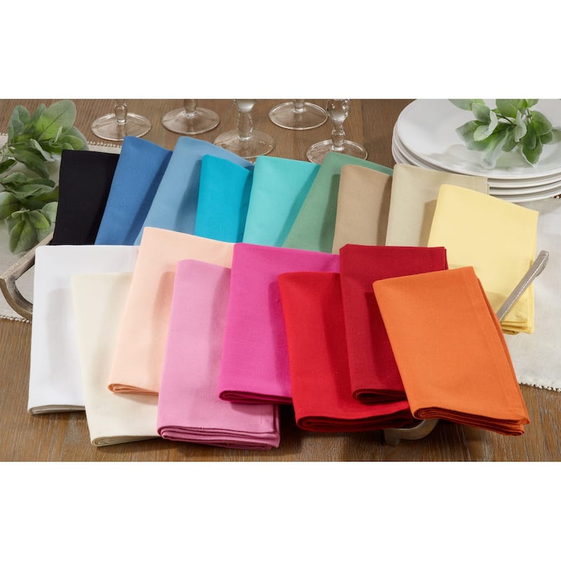 100% Cotton Square Dinner Napkins In Solid Colors (Set of 12)