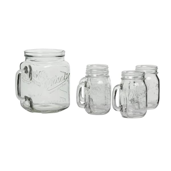 slide 2 of 4, 5pc Mason Glass Drinkware Set