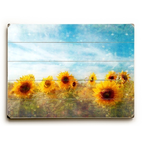 Sunflower Sky - Planked Wood Wall Decor by Vanessa Fahmy