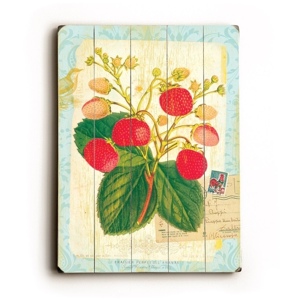 Strawberry - Planked Wood Wall Decor by FLAVIA