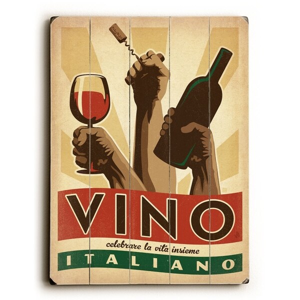 Vino Italiano - Planked Wood Wall Decor by Anderson Design Group