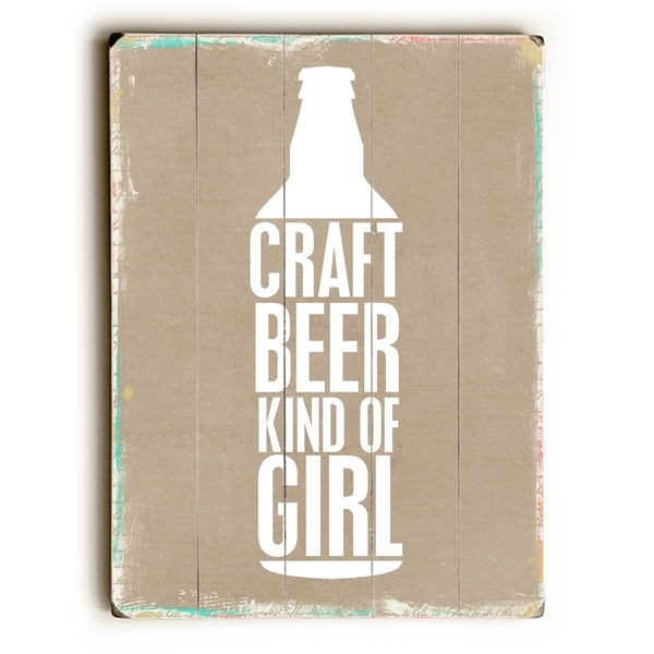 Craft Girl Beer - Planked Wood Wall Decor by Cheryl Overton