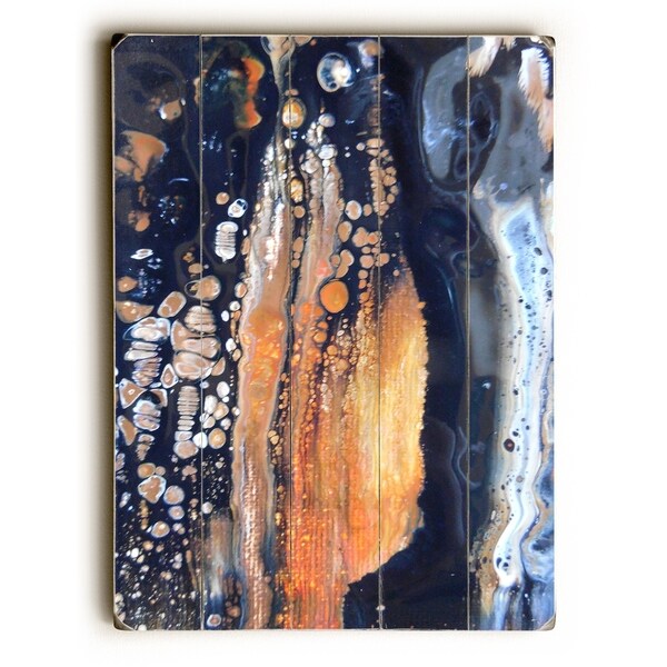 Abstract Cave - Orange Planked Wood Wall Decor by Carol Schiff