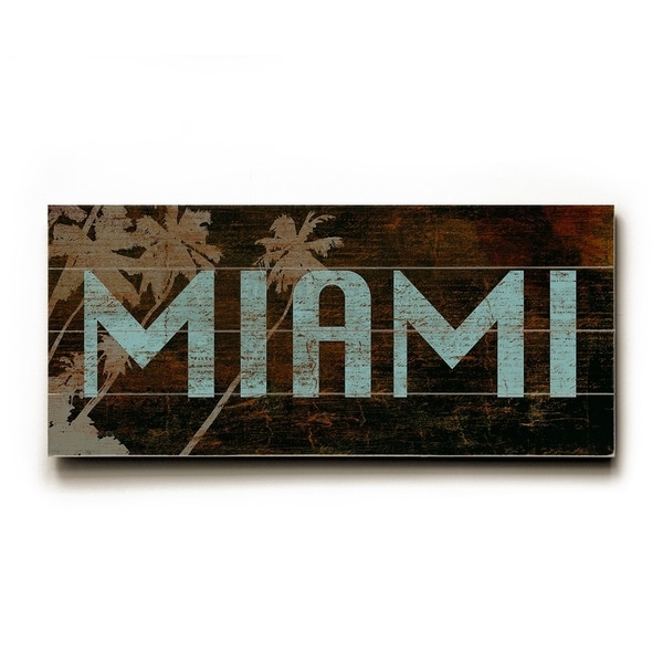Miami red - Planked Wood Wall Decor by Cory Steffen