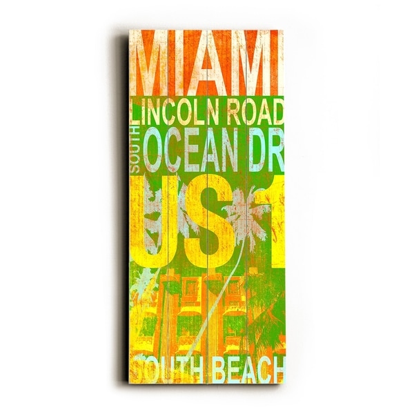 Miami Bright - Planked Wood Wall Decor by Cory Steffen