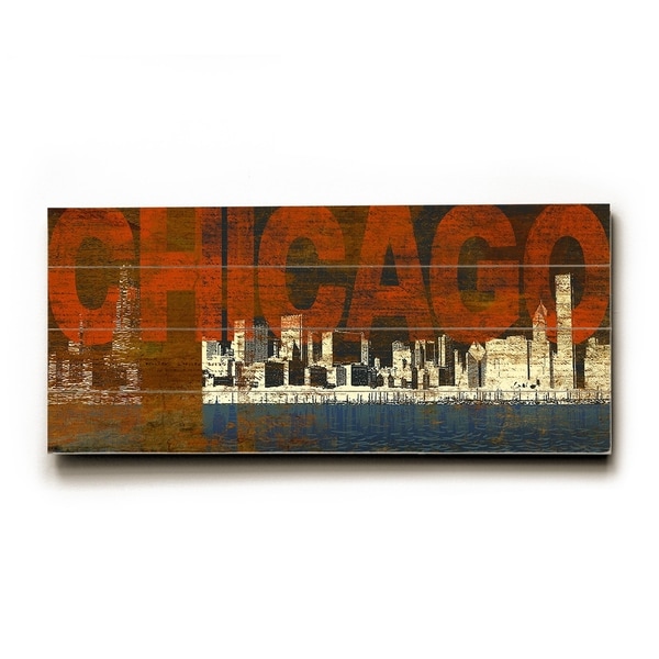 Chicago red - Planked Wood Wall Decor by Cory Steffen