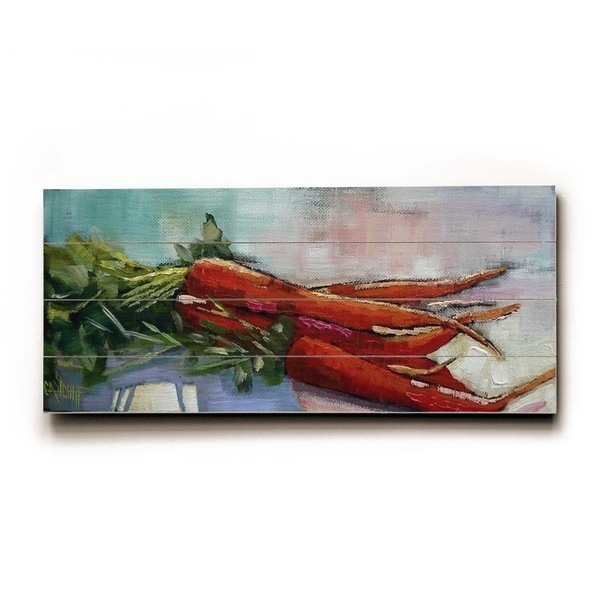 Bundle of Carrots - Planked Wood Wall Decor by Carol Schiff