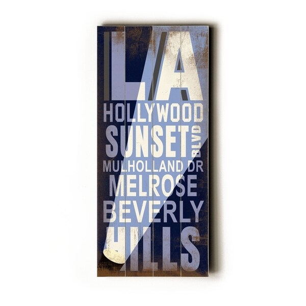 LA Hollywood - Planked Wood Wall Decor by Cory Steffen