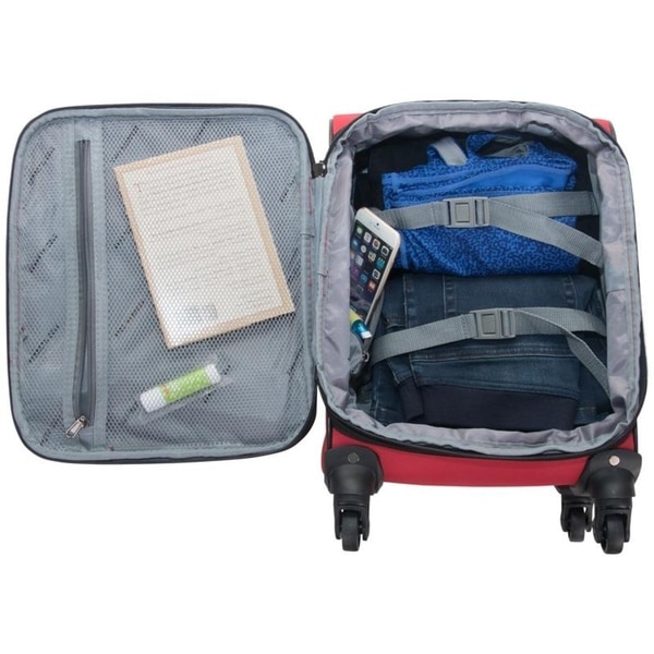 Kenneth Cole Reaction Going Places 16 Polyester Expandable 4-Wheel Carry-on Spinner Luggage Inch Black