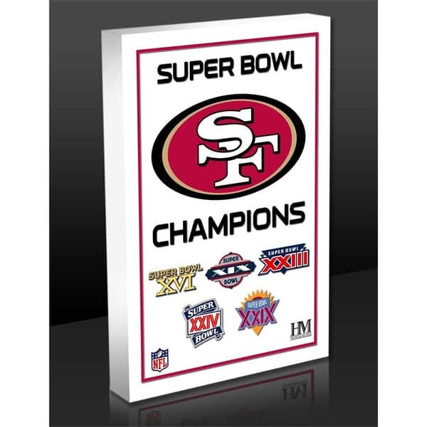 San Francisco 49ers 5-Time Super Bowl Champions Commemorative 3D Art Block